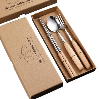 China Recyclable Custom High-Grade Tableware Packaging Box Chopsticks Knives And Forks Kraft Paper Box With Logo for sale