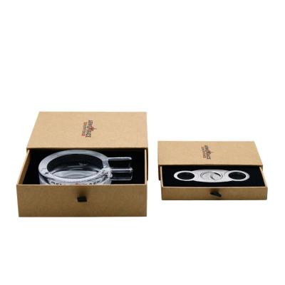 China Recyclable Wholesale Custom Printed Logo Kraft Paper Drawer Box Ashtray Car Key Cigar Clips Packaging Box for sale