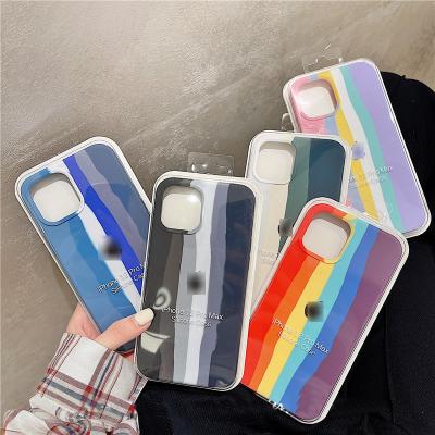 China Custom Logo Anti-fall Liquid Silicone Cover Shockproof Phone Case for iPhone 11 12 pro 6 7 8 max plus X xr for sale