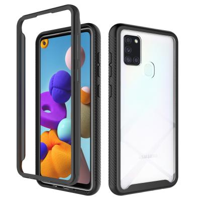 China Hot Selling Amazon Matte Acrylic Tpu Pc Shockproof Pure Color Phone Case Cover For Samsung Galaxy A21 A11 for sale