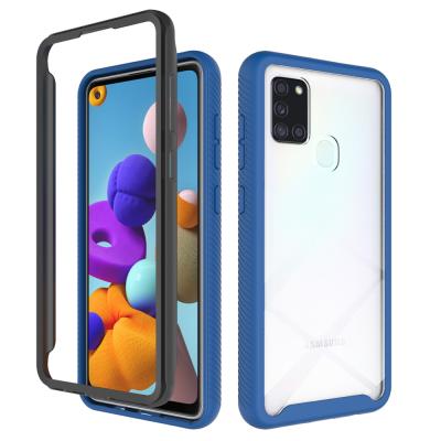 China Hot Selling Shockproof Samsung Galaxy A21S Matte Phone Case Cover For Acrylic PC Pure Color Tpu From Amazon for sale