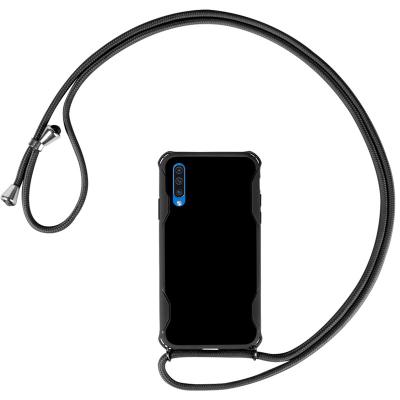 China Single TPU+PC Neck Strap String Shockproof Lanyard Phone Case Galaxy A51 A70 A71 A80 For Samsung for sale