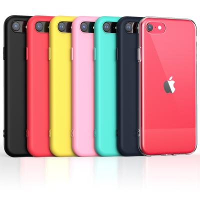 China 2020 Wholesale Pure Color Classic Soft Screen Protector TPU Matte Candy Phone Case For Apple iphone se full for sale