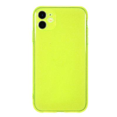 China Fashion Tpu Fluorescent Color Silicon Soft Shockproof Breathable Glitter Soft Cute Luxury Cute Brand New Clear Case for sale