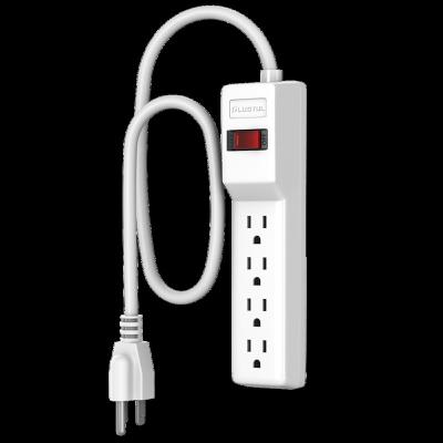 China Residential / General Purpose ETL Listed 12ft Vertical 12ft Multi Socket 4 Outlet Straight Power Strip for sale