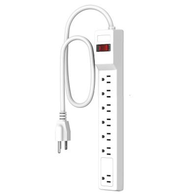 China PLUGTUL 6+1 Outlets ETL Space Saving Design Surge Protector Residential / Multipurpose Standard Portable Power Strip for sale