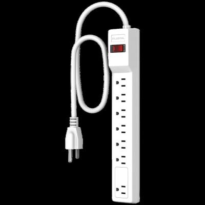 China Residential / General Purpose Heavy Duty 6 Way Surge Protector With Transformer Space Rest Power Strip for sale