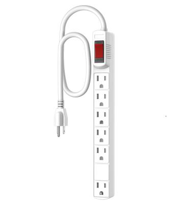 China PLUGTUL 5+1 Outlets ETL Space Saving Design Residential/General Purpose Surge Protector Power Strip With RESET Power Switch for sale