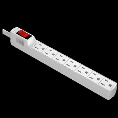 China 7 A.W.G. 14 Outlets Overload Protection Surge Protector Residential / General Purpose For Home Office Heavy Duty Power Strip for sale