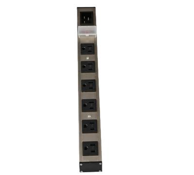 China Open End 6 Outlet Outlet Horizontal Contact Reset Open End Input IEC 320 Aluminum Alloy C20 Silver Power Strip for sale