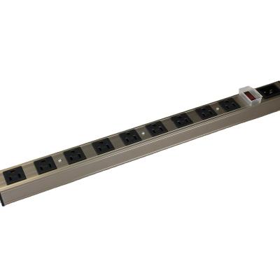 China PLUGTUL Residential / General Purpose Heavy Duty Alloy ETL Approved Desktop PDU 15A 125VAC 60Hz 1875W Power Band 9 Metal Outlet for sale