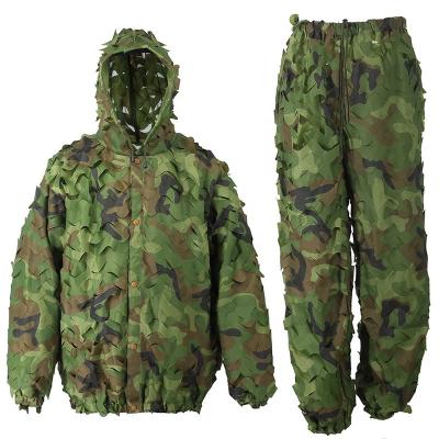 China Outdoor Hunting Work Wholesale Camouflage Camouflage Ghillie Suit Woodland Clothes 3d Leaf Ghillie Suit Woodland Clothes Adult Kids Polyester Fabric Suit for sale