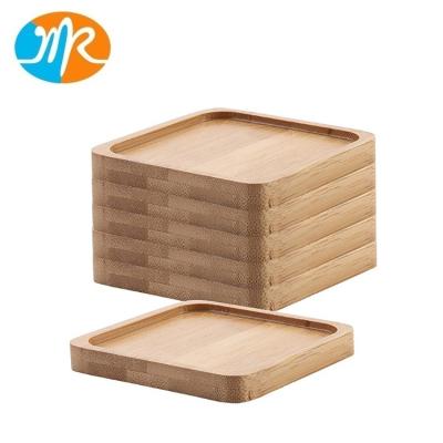 China Viable Bamboo Potted Planter Pot Holder Saucer Square Drainage Succulent Tray For Most Small Ceramic Succulent Planters for sale