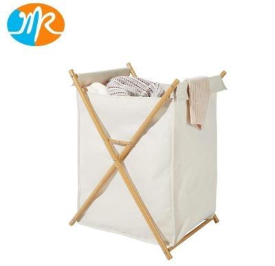 China Minimalist Cloth Laundry Divided Basket Sorter Trolley Folding Laundry Hamper Storage Polyester Lining Cloth Removable Cloth Bag for sale