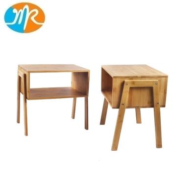 China Nightstand Table End Table Sustainable Bamboo Stackable Side Bedside Table for sale