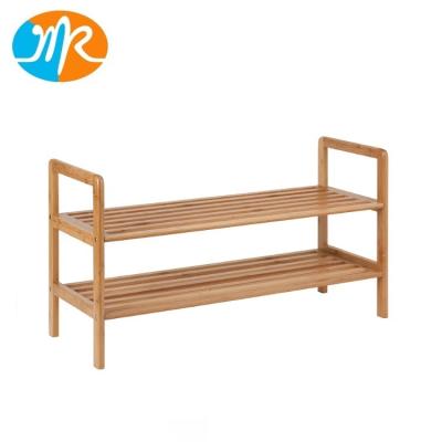 China Bamboo 2-Tier Shoe Storage Shelf for sale