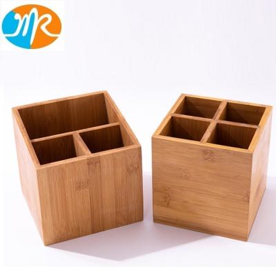 China Bamboo Pen Holder Desktop Home Office Organizer Stationery Accessories Holder Box for sale