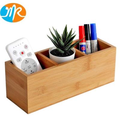 China Bamboo Pen Holder Pens Pencil Holder Remote Control Storage Stationery Desk Organizer for sale