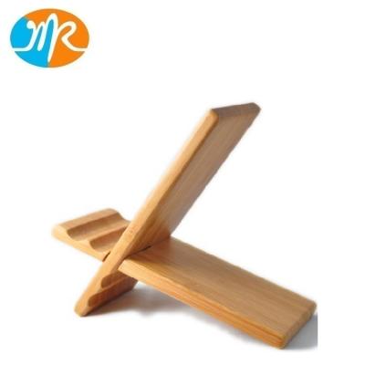 China Adjustable Natural Wood Panel Bamboo Hard Stand For Mobile Phone Tablet PCs for sale