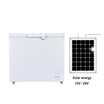 China 218L hotel factory direct sale chest freezer energy saving DC freezer in solar freezer for sale