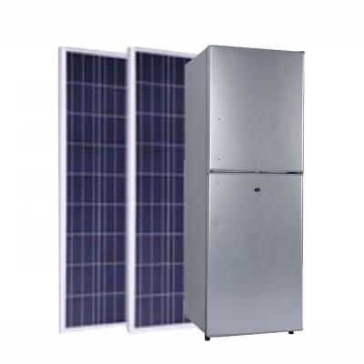 China Cheap Factory Price Two Door Refrigerator 12V 24V COMPRESSOR 198L Solar Power 24V for sale