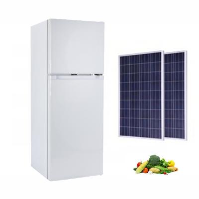 China Factory Direct 178L COMPRESSOR LCD Display Solar 12V DC Double Door Fridge for sale