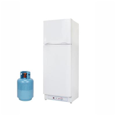 China 225L COMPRESSOR Customized Household Double Door Top WAY LPG Solar AC DC Gas Refrigerators Freezer 3 for sale