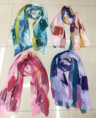 China Breathable 2021 Customized Summer Printed Tie Dye Long Style Scarf For Women for sale