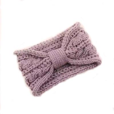 China Warmer Fashionable Knitting Breathable Girls Hair Cross Hair Ear Band With Bow for sale