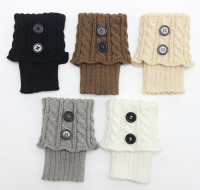 China 100% Acrylic Wholesale Cable Twist Winter Sock Gift Girl Boot Booties Button Boot Cuffs for sale