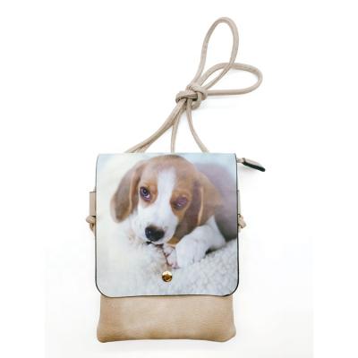 China Custom PU Dog Printed Small Messenger Bags For Girl Female Animal Pattern Cross - Body Bag For Phone Bag for sale