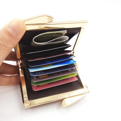 China 2019 New RFID Function Style Metal Business ID Credit Card Holder, Common RFID Breaking Blocking Slim Wallet for sale