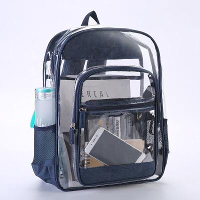 China PVC Waterproof Transparent Backpack For Teenage Girls Women Student Backpack School Bags Clear Fashion Bookbag for sale