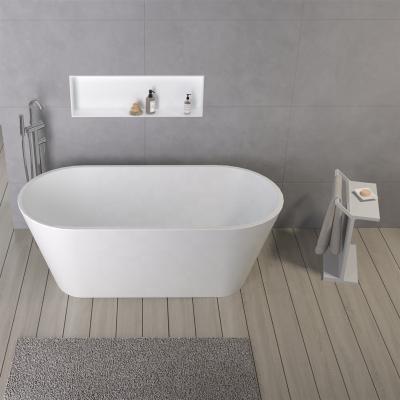 China Easy Clean Bathroom Custom Made Artificial Oval Tub Small Size Freestanding Solid Resin Stone Stone Compound Outdoor Bathtub for sale