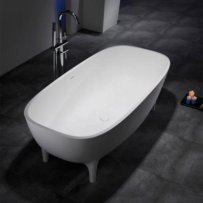 China Italian Style Easy Clean Bathtub Hotel Bathroom Solid Stone Outdoor Solid Stone Tub Soaking Indoor Freestanding Bathtub for sale