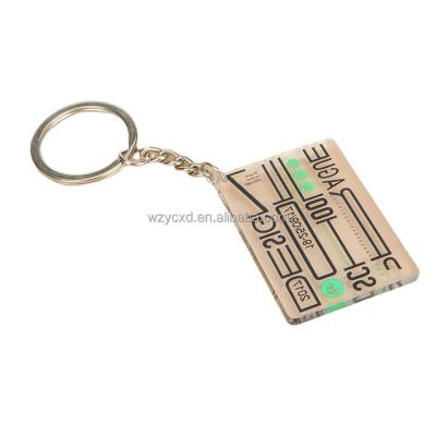 China Promotion Gift Custom Your Design Printing Holographic Silicone Acrylic Crystal Key Chain Charm 3 Inch Blank for sale