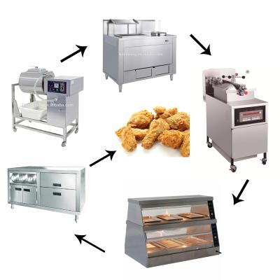 China Complete Set of Fast Food Restaurant Equipment Frying Chips Meat Potato Donut Etc for Fried Chicken for sale