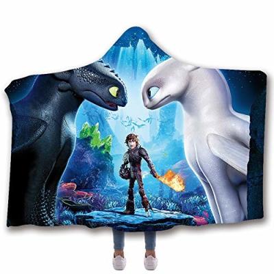 China Adult and children's dragon turban blanket microfiber blanket warm wool hooded blanket for sale