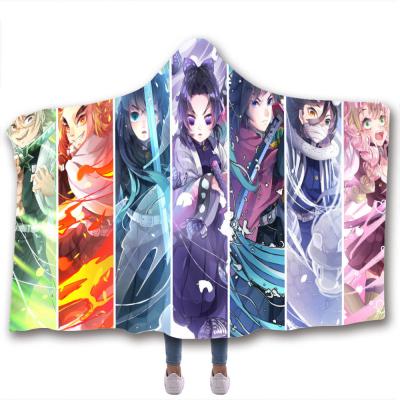 China Anime children's adult hooded blanket velvet fabric rectangular hand washable for sale