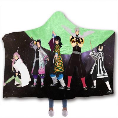 China Anime children's adult hooded blanket velvet fabric rectangular hand washable for sale