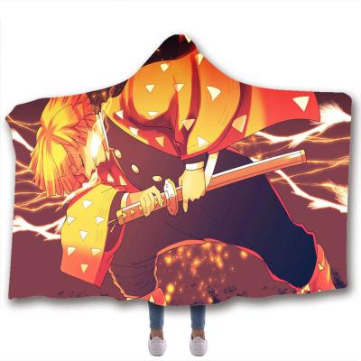 China Anime children's adult hooded blanket velvet fabric rectangular hand washable for sale