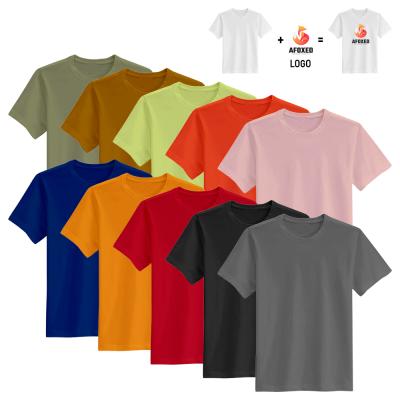 China Plus Size Polyester Multicolor Short Sleeve T-shirt Custom T-shirt Heat-transfer Printing Comfortable Round Collar White T-shirt For Men for sale