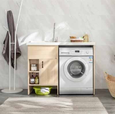 China Floor Standing Cabinet Modern Vanity Bathroom Sink Laundry Washing Machine Apartment Combo Graphic Design for sale