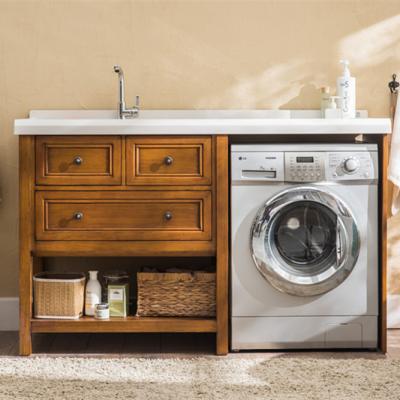 China Wholesale Modern Laundry Tub With Cabinet Laundry Sink Cabinet With Washing Machine for sale