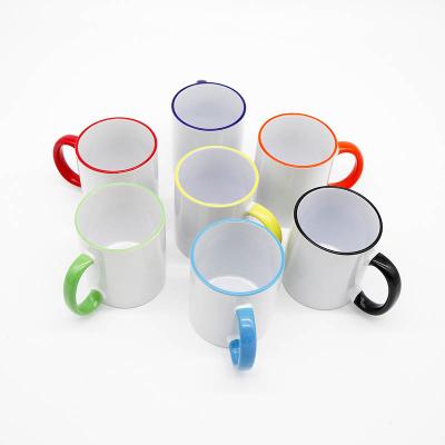 China 11oz Sustainable Products Blanks Mugs Color Inner And Handle Coated Mugs For Sublimation for sale