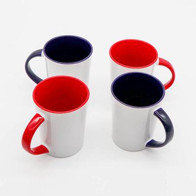 China Viable Black Mugs Glaze Inner Porcelain Double Color Outside OEM Gray Ceramic Coffee Wholesale Custom Coffee Mug for sale