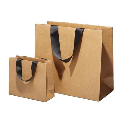 China Recyclable Recycled Packaging Kraft Paper Clothing Brown Craft Paper Bag Clothing Shopping Cosmetic Paper Bag for sale