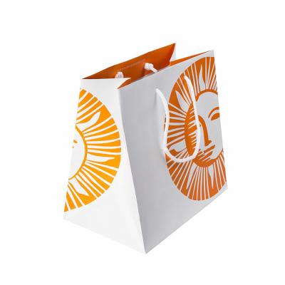 China Recyclable Wholesale Custom Printed Eid Mubarak Paper Drawstring Square Bottom Handles Luxury Small Business Gift Shopping Bag Packaging for sale