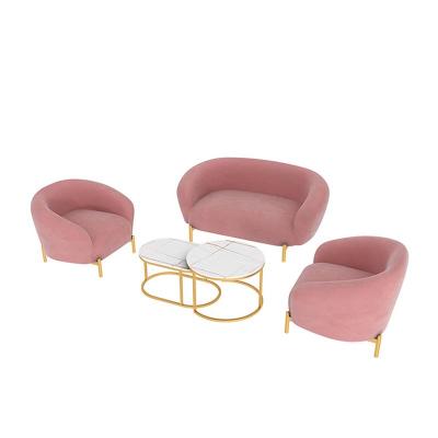 China Hot Selling Adjustable High Quality Living Room Furniture Pink Velvet Sofa Chair (Other) for sale