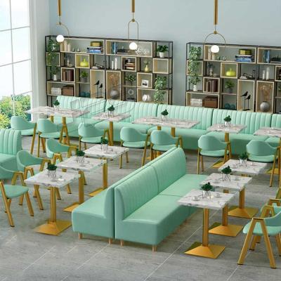 China New Modern Modern Fast Food Sets Leather Furniture Cafe Seat Sofa Booth Restaurant Waiting Seating for sale